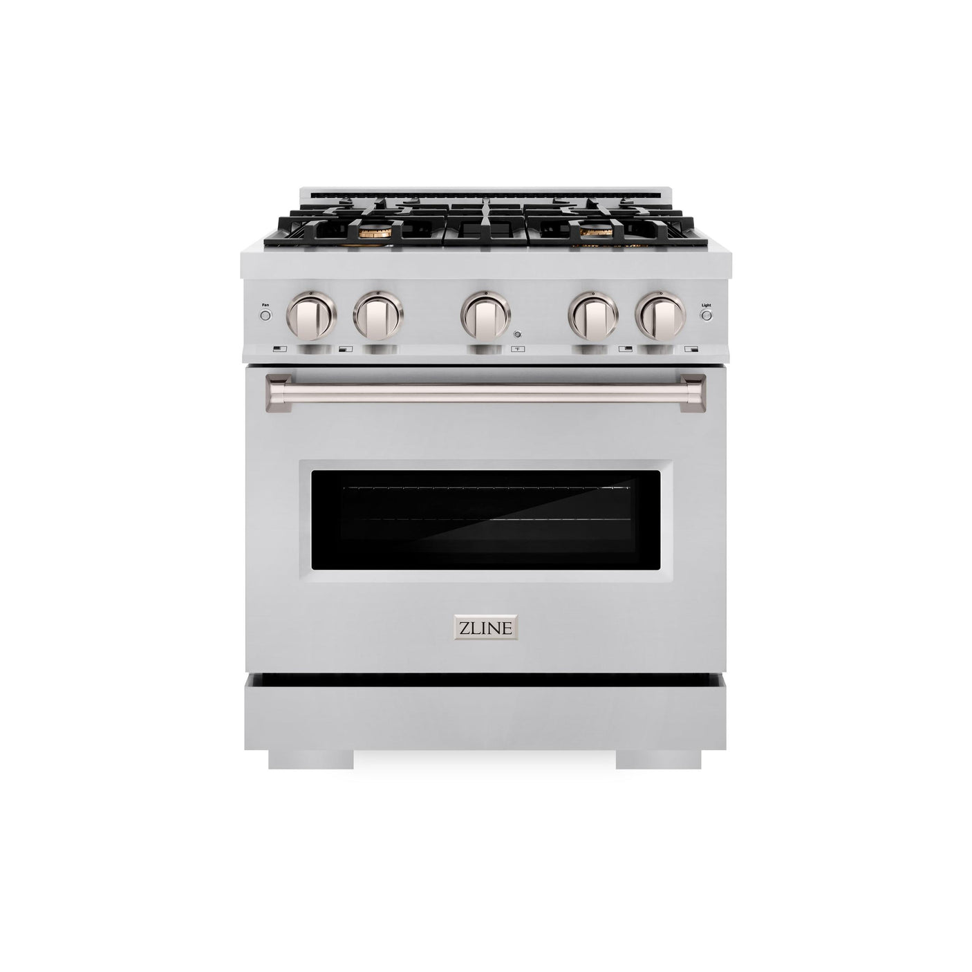 ZLINE 30 in. 4.2 cu. ft. Classic Gas Range with Convection Gas Oven in Stainless Steel with 4 Brass Burners (CGR-BR-30)