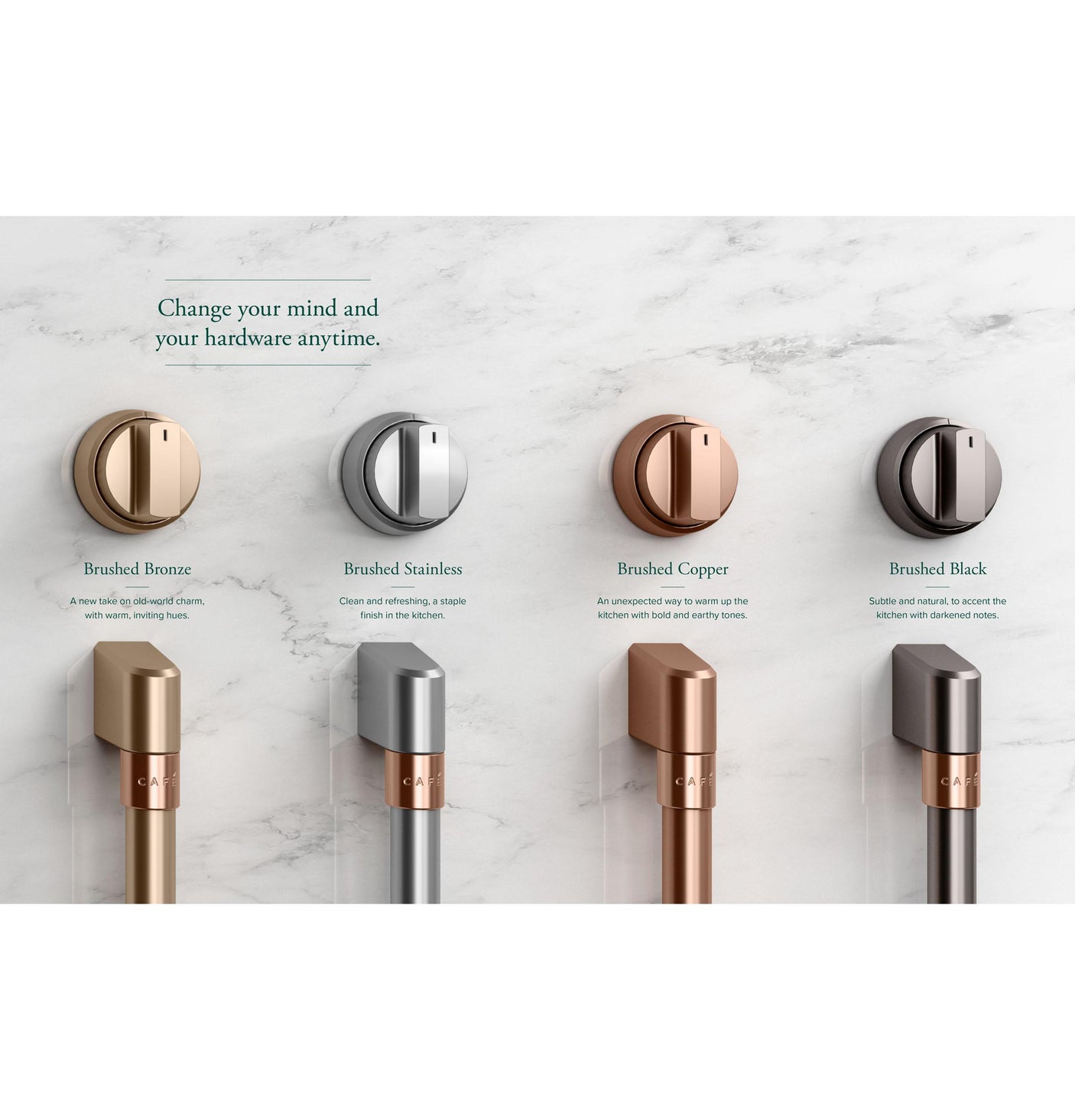 Café™ Front Control Induction Knobs and Handles - Brushed Bronze