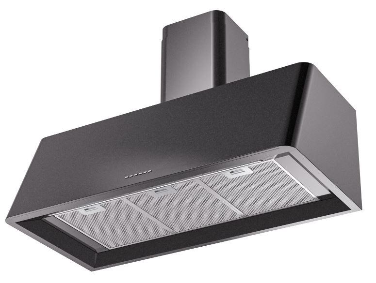 Nostalgie 40 Inch Glossy Black Wall Mount Convertible Range Hood