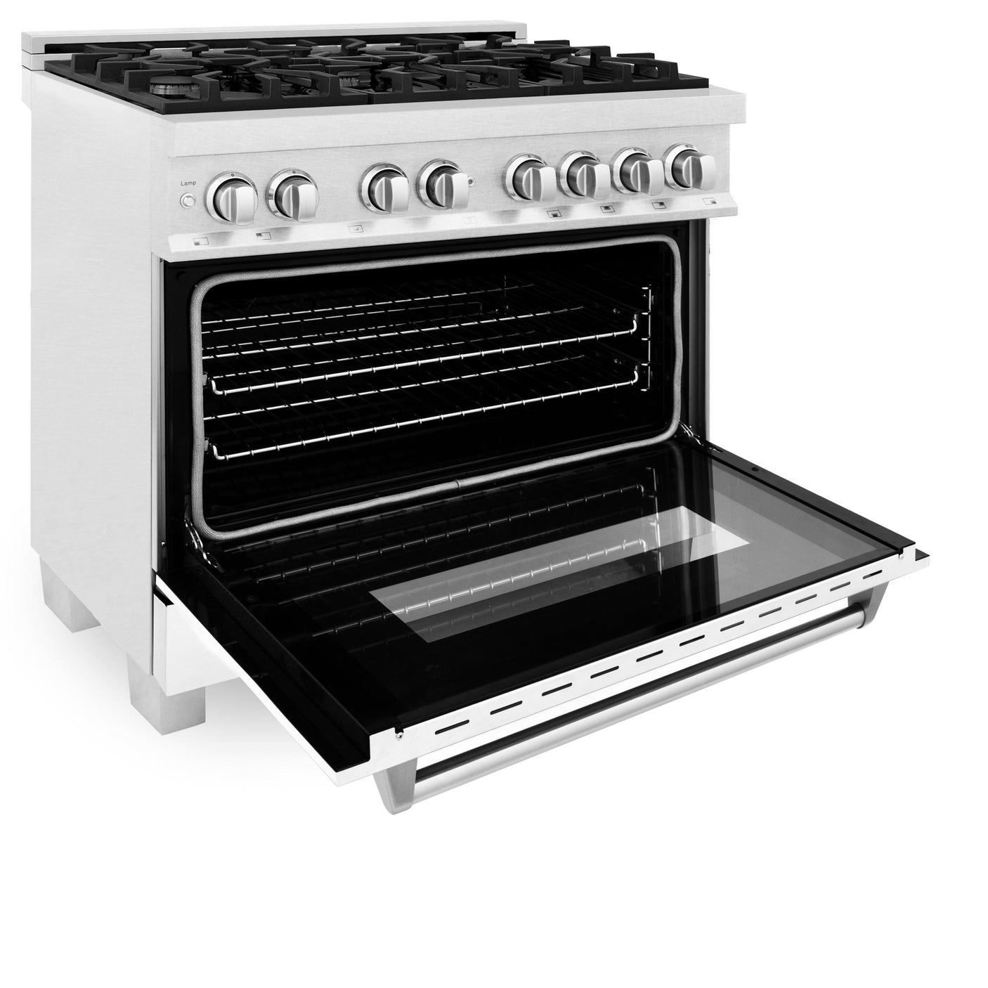 ZLINE 36 in. Professional Dual Fuel Range in DuraSnow Stainless Steel with Color Door Finishes (RAS-SN-36) [Color: White Matte]