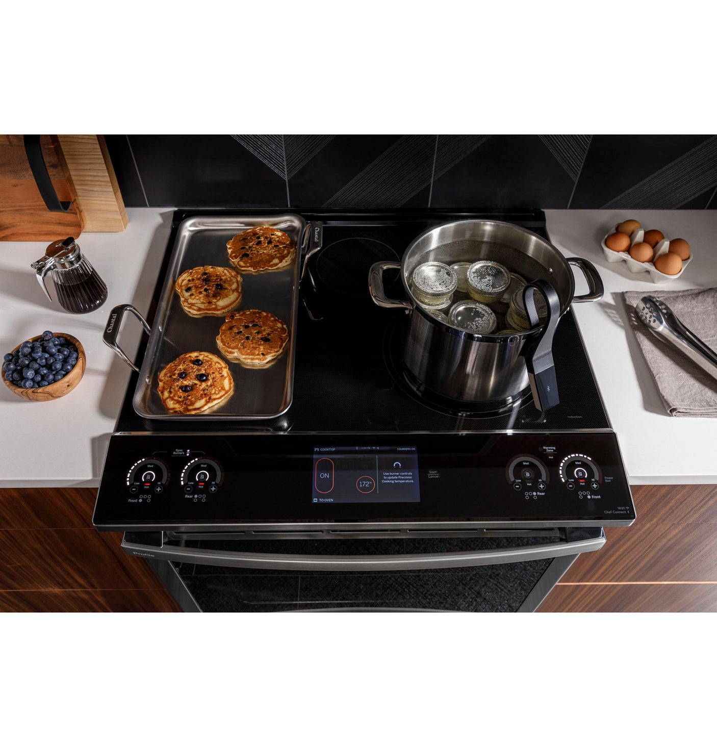 GE Profile™ ENERGY STAR® 30" Smart Slide-In Fingerprint Resistant Front-Control Induction and Convection Range with No Preheat Air Fry