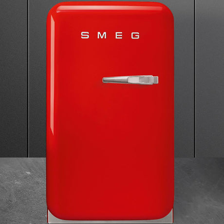 Approx 16" 50's Retro Style Mini Refrigerator, Red, Left hand hinge