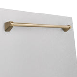 ZLINE 24 in. Autograph Edition Tallac Dishwasher Panel with Champagne Bronze Handle and Color Options (DPVZ-24-CB) [Color: Stainless Steel with Champagne Bronze Handle]