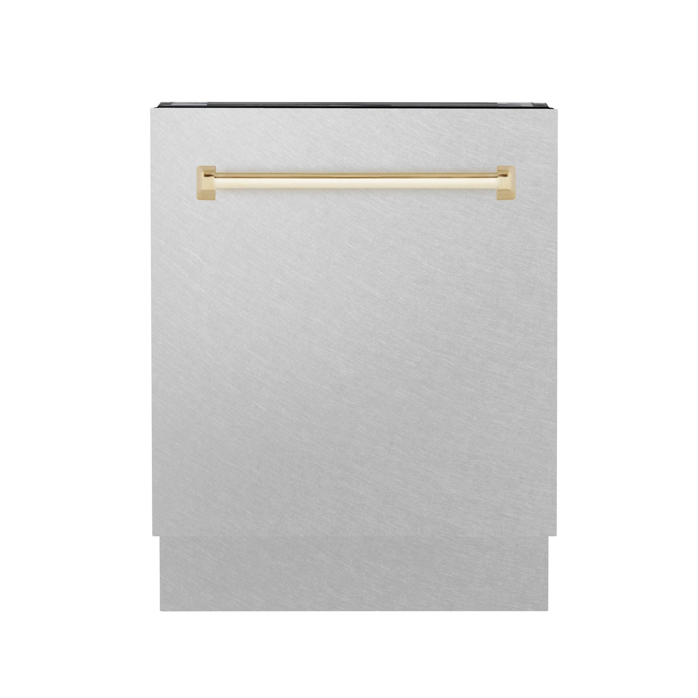 ZLINE Autograph Edition 24" 3rd Rack Top Control Tall Tub Dishwasher in DuraSnow Stainless Steel with Accent Handle, 51dBa (DWVZ-SN-24) [Color: Gold]