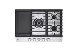 30" Smart Gas Cooktop with UltraHeat™ 22K BTU Dual Burner and LED Knobs