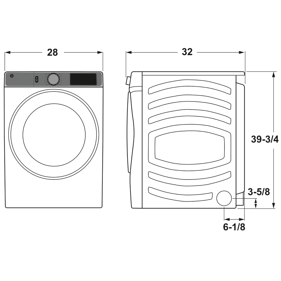 GE® ENERGY STAR® 7.8 cu. ft. Capacity Smart Front Load Gas Dryer with Steam and Sanitize Cycle