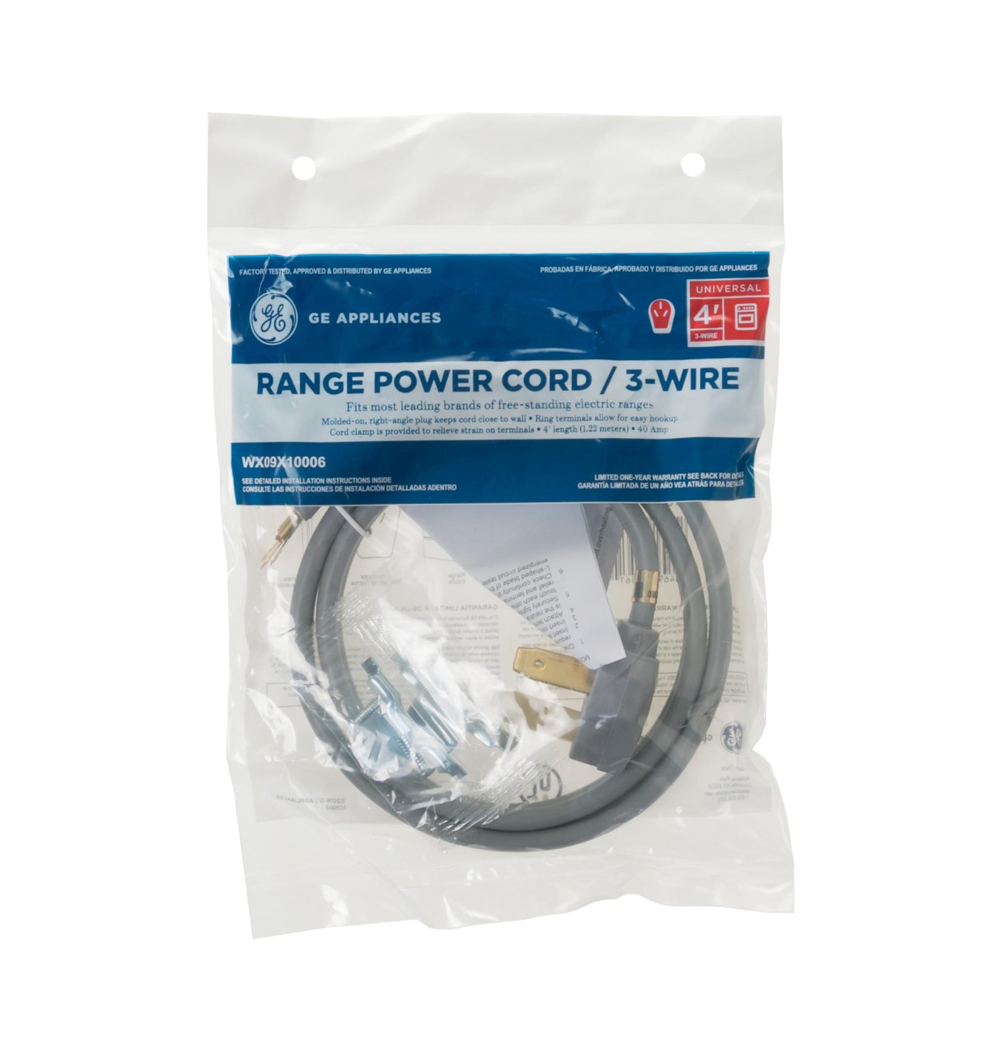 4' 40amp 3 Wire Range Cord