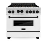 ZLINE Autograph Edition 36" 4.6 cu. ft. Range with Gas Stove and Gas Oven in Stainless Steel with White Matte Door and Accents (RGZ-WM-36) [Color: Matte Black]