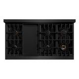 ZLINE 48 in. 6.7 cu. ft. Select Double Oven Gas Range in Black Stainless Steel with 8 Brass Burners (HGRB-BR-48)