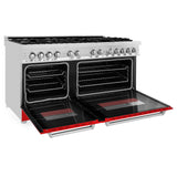 ZLINE 60 in. 7.4 cu. ft. Dual Fuel Range with Gas Stove and Electric Oven in Stainless Steel with Color Options (RA60) [Color: Red Matte]