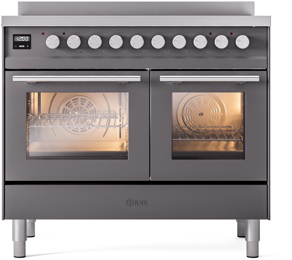 Professional Plus II 40 Inch Electric Freestanding Range in Matte Graphite with Trim