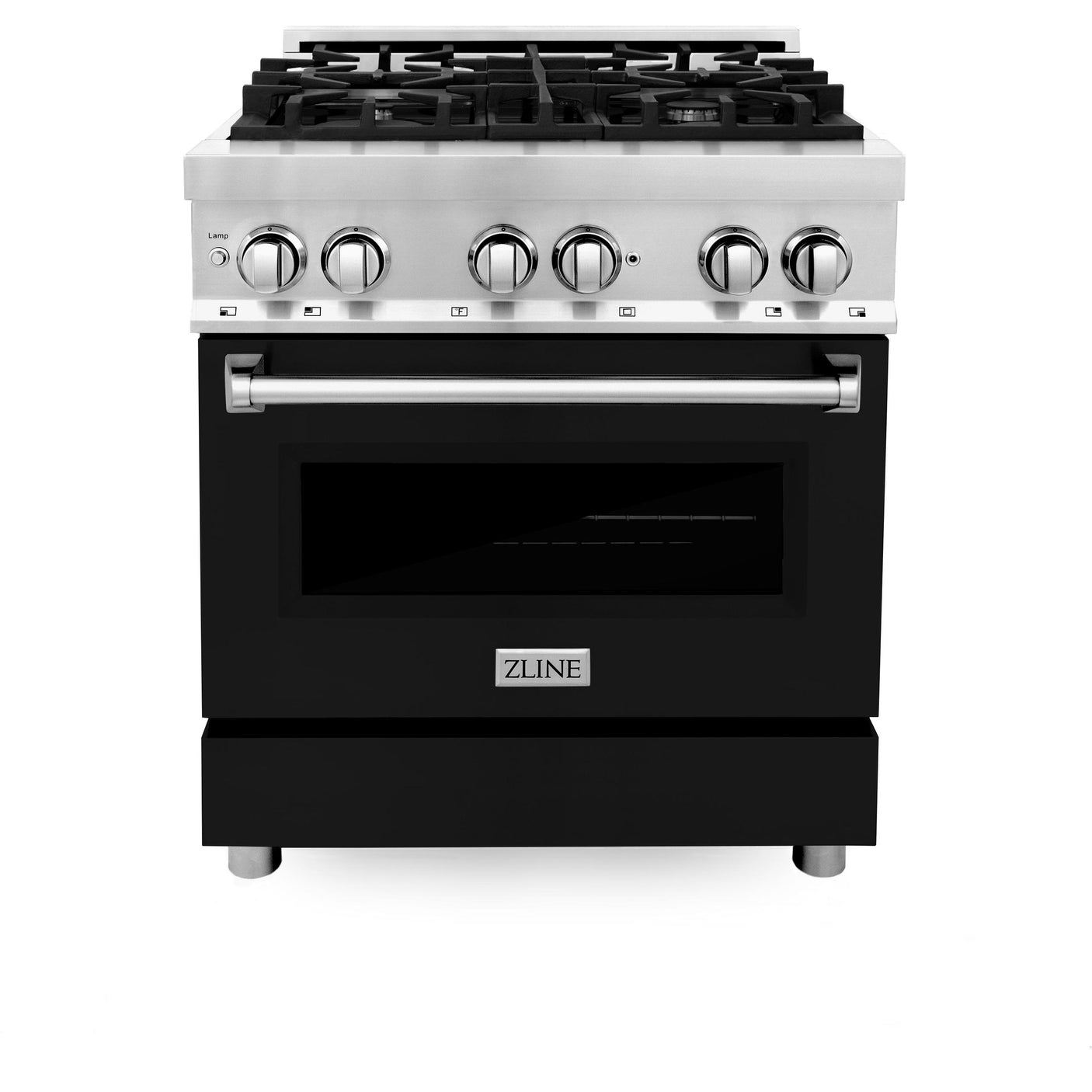 ZLINE 30 in. Dual Fuel Range with Gas Stove and Electric Oven in Stainless Steel (RA30) [Color: Black Matte]