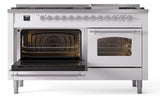 Nostalgie II 60 Inch Dual Fuel Liquid Propane Freestanding Range in White with Chrome Trim