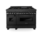 ZLINE 48" 6.0 cu. ft. Range with Gas Stove and Gas Oven in Black Stainless Steel (RGB-48)