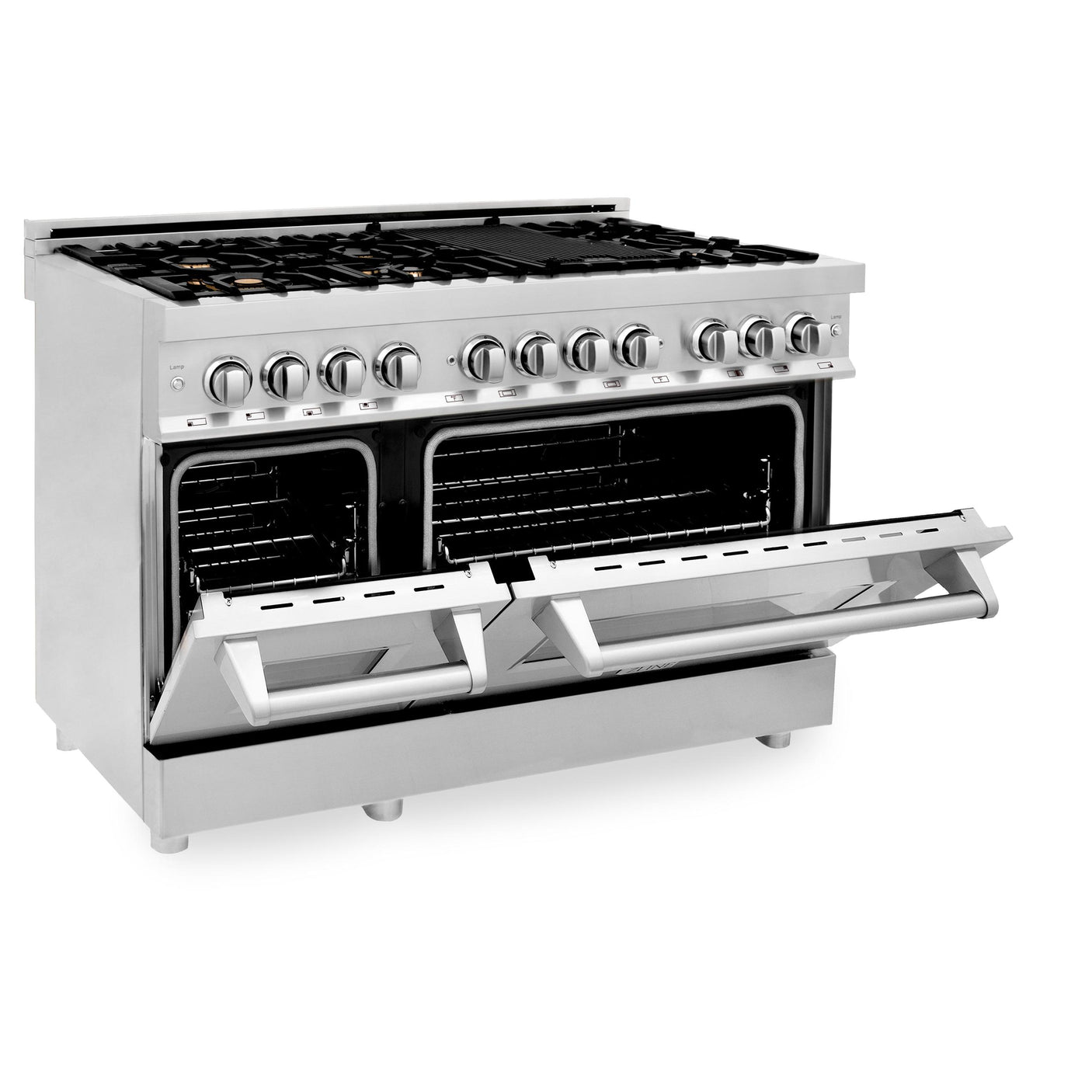 ZLINE 48 in. Dual Fuel Range with Gas Stove and Electric Oven in Stainless Steel (RA48) [Color: DuraSnow Stainless Steel]