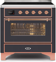 Majestic II 36 Inch Electric Freestanding Range in Matte Graphite with Copper Trim