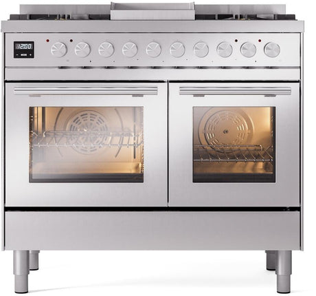 Professional Plus II 40 Inch Dual Fuel Liquid Propane Freestanding Range in Stainless Steel with Trim