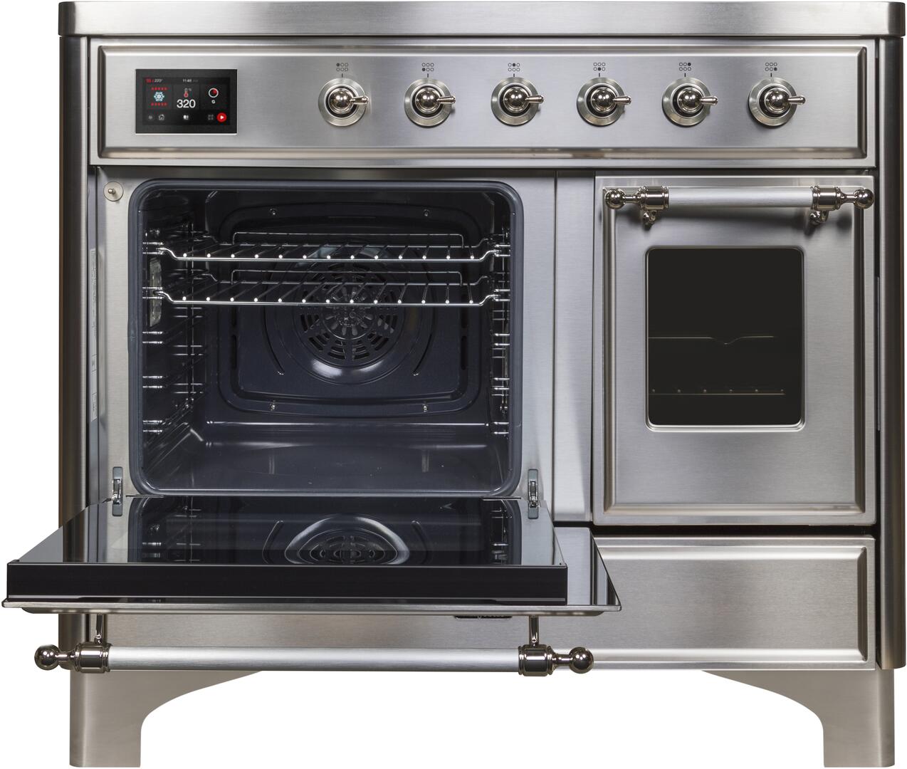 Majestic II 40 Inch Electric Freestanding Range in Stainless Steel with Chrome Trim