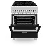 ZLINE 24 in. Professional Dual Fuel Range with Color Door Options (RA24) [Color: Blue Gloss]