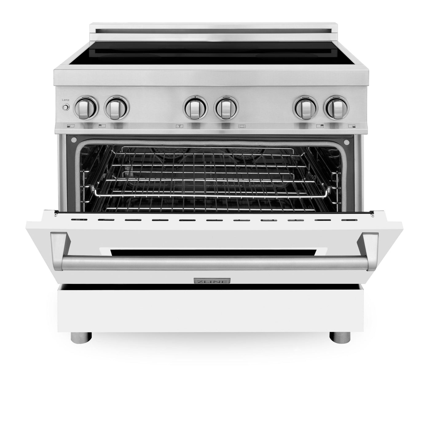 ZLINE 36" 4.6 cu. ft. Induction Range with a 4 Element Stove and Electric Oven in Stainless Steel (RAIND-36) [Color: Blue Gloss]