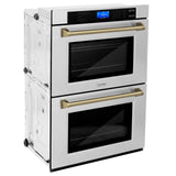 ZLINE 30" Autograph Edition Double Wall Oven with Self Clean and True Convection in Stainless Steel (AWDZ-30) [Color: Champagne Bronze]