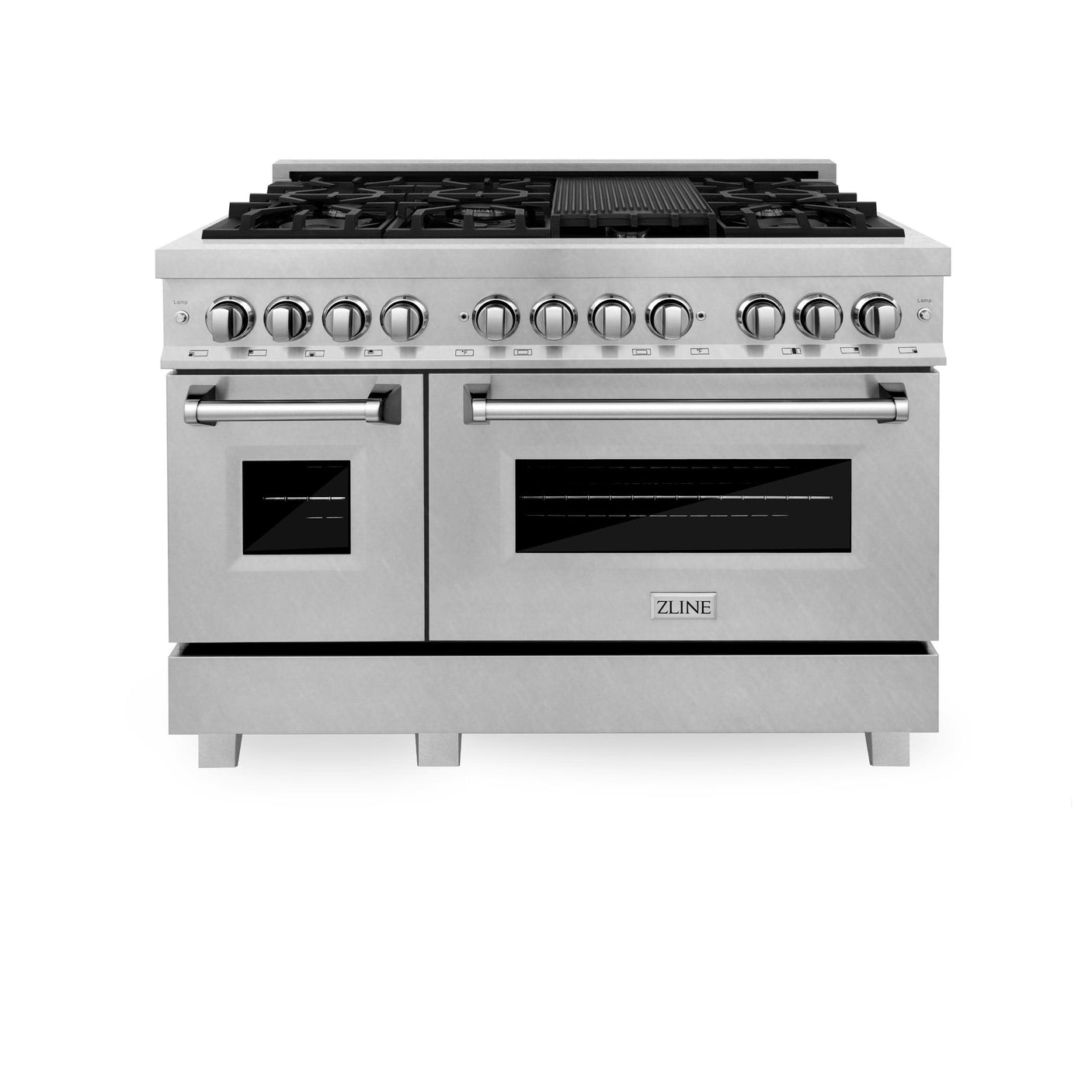 ZLINE 48 in. DuraSnow Stainless Steel 6.0 cu.ft. 7 Gas Burner/Electric Oven Range with Color Door Options (RAS-SN-48) [Color: DuraSnow Stainless Steel]