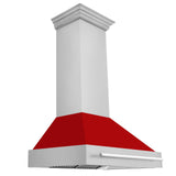 ZLINE 36 in. Stainless Steel Range Hood with Stainless Steel Handle (8654STX-36) [Color: Red Gloss]