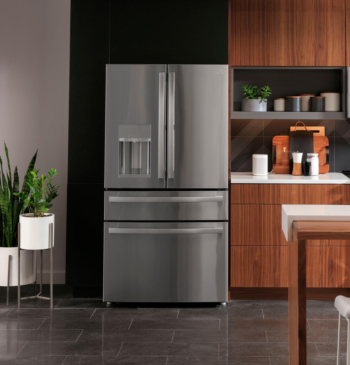 GE Profile™ ENERGY STAR® 27.9 Cu. Ft. Smart Fingerprint Resistant 4-Door French-Door Refrigerator with Door In Door