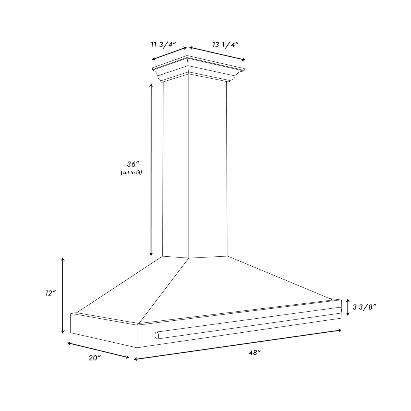 ZLINE 48 in. Autograph Edition Black Stainless Steel Wall Mount Range Hood With Polished Gold Handle (BSKB4Z-48-G)