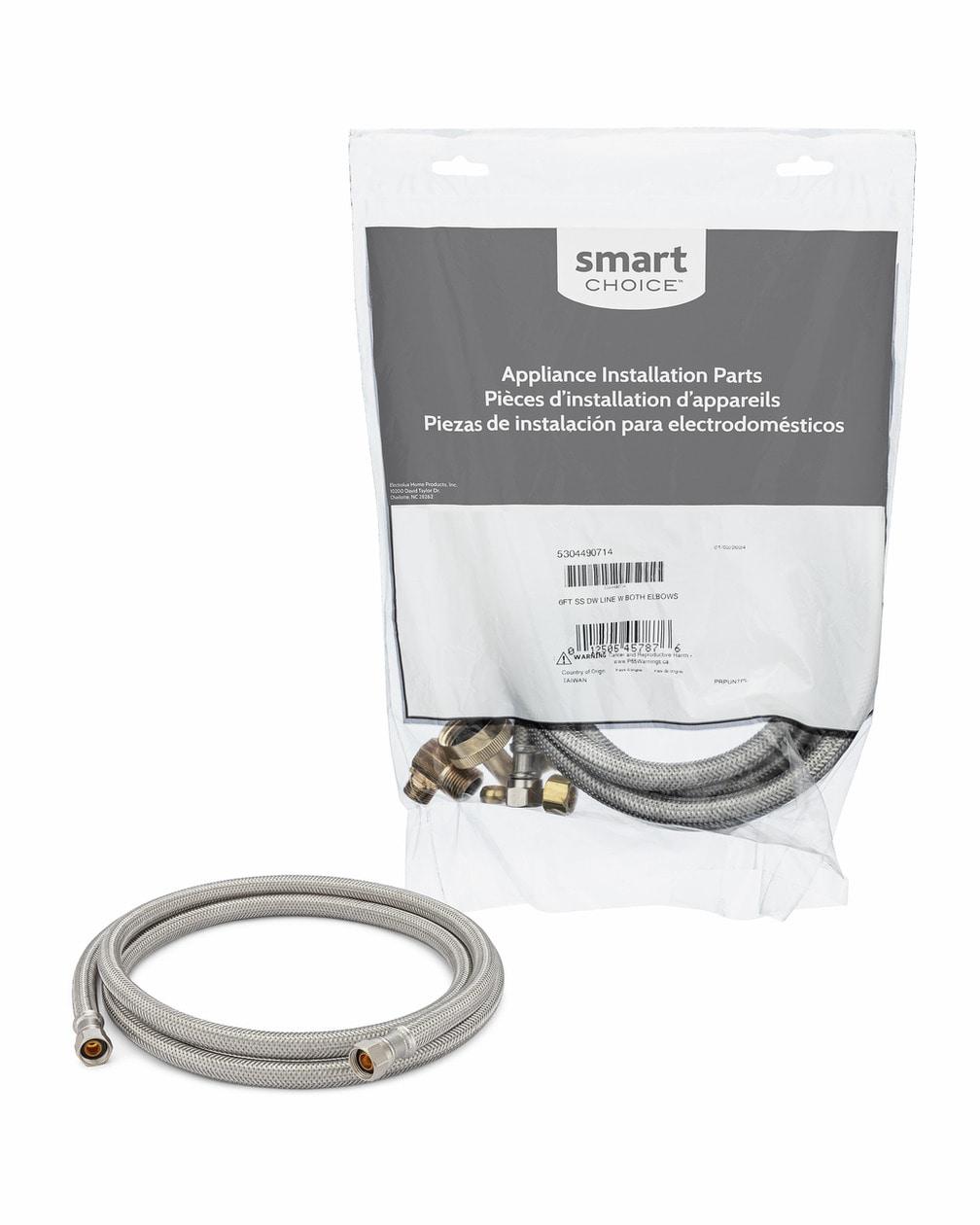 Smart Choice 6' Long Dishwasher Installation Kit with 3/4" Garden Hose Elbow and 3/8" Water Line Elbow