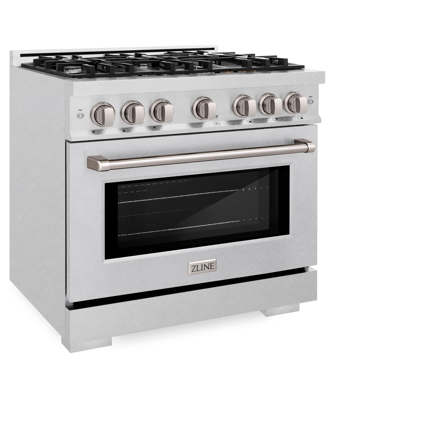 ZLINE 36 in. 5.2 cu. ft. Select Gas Range with 6 Burner Cooktop and Convection Gas Oven in DuraSnow' Stainless Steel (HGRS-36)