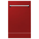 ZLINE 18" Tallac Series 3rd Rack Top Control Dishwasher with Traditional Handle, 51dBa [Color: Red Gloss]