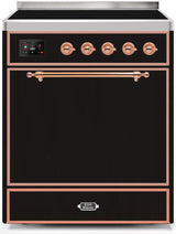 Majestic II 30 Inch Electric Freestanding Range in Glossy Black with Copper Trim