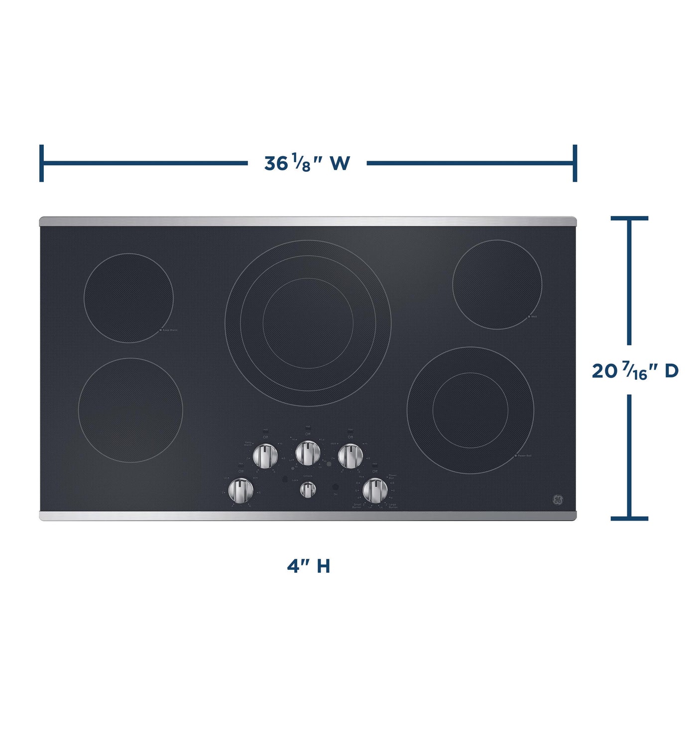 GE® 36" Built-In Knob Control Electric Cooktop