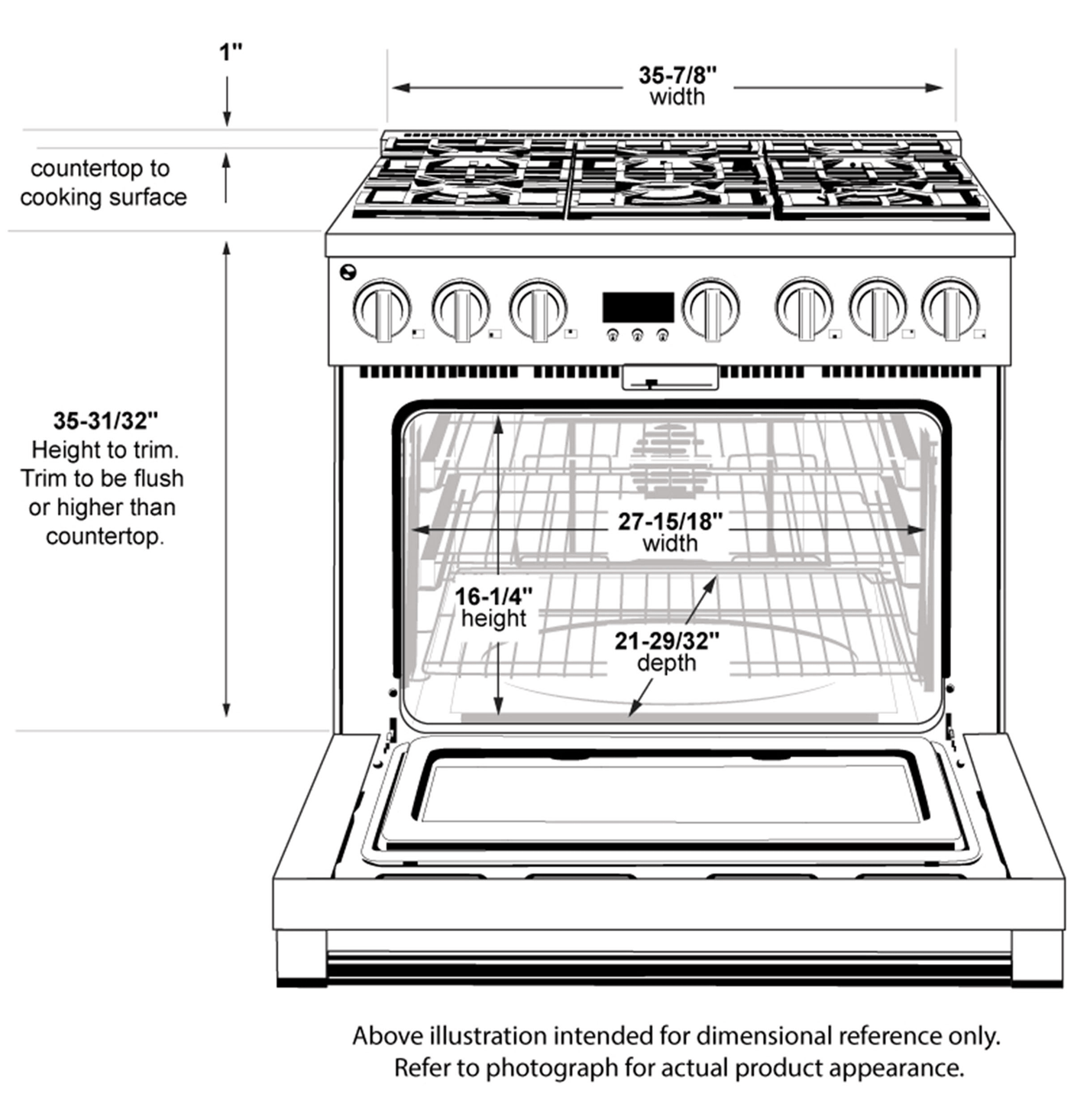 Monogram 36" Dual-Fuel Professional Range with 6 Burners