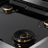 ZLINE 30 in. Autograph Edition Paramount Gas Rangetop with 4 Burners and Porcelain Cooktop in DuraSnow' Stainless Steel with Matte Black Accents (SRTSZ-30-MB)