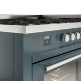 Professional Plus II 60 Inch Dual Fuel Natural Gas Freestanding Range in Blue Grey with Trim