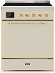 Majestic II 30 Inch Electric Freestanding Range in Antique White with Brass Trim