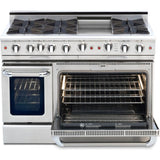 48" Gas Self Clean, Rotisserie, 6 Open Burners, 12" Thermo-Griddle