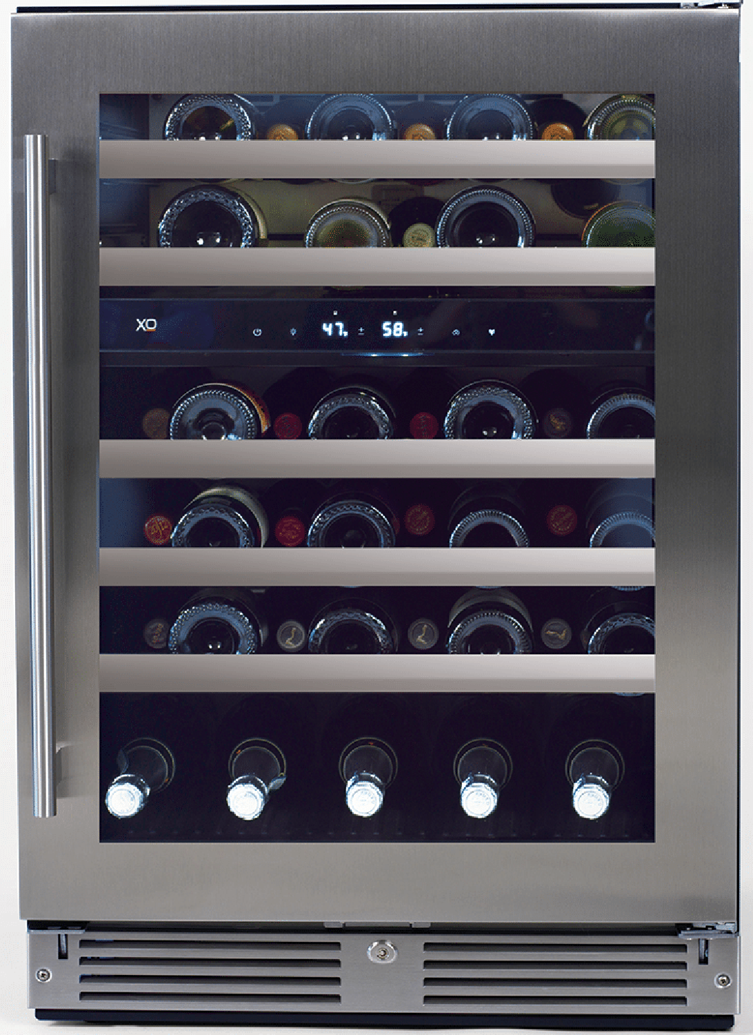 24" Wine Cooler 2 Zone SS Glass RH