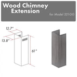 ZLINE 61" Wooden Chimney Extension for Ceilings up to 12.5 ft. (321GG-E)