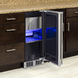 15" Clear Ice Machine with Sapphire Illuminice - Gravity Drain - Panel-Ready Solid Overlay Door with Integrated Right Hinge*