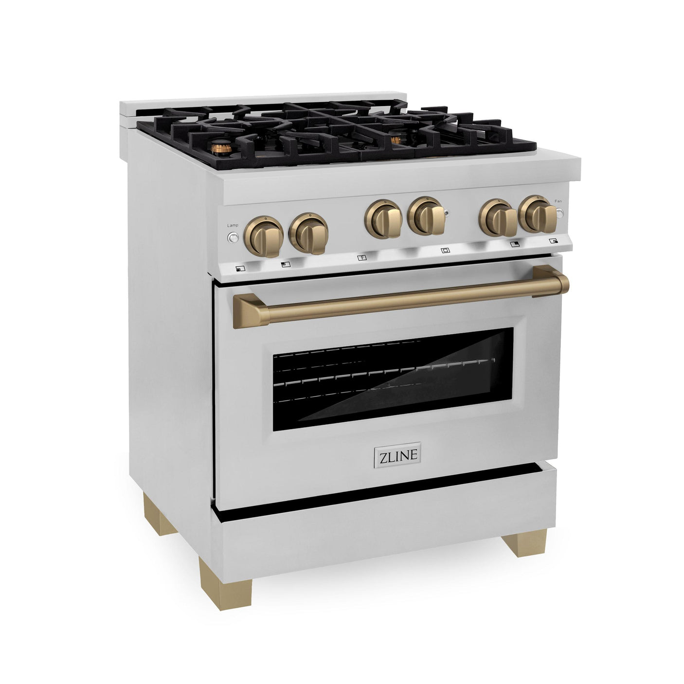 ZLINE Autograph Edition 30" 4.0 cu. ft. Range with Gas Stove and Gas Oven in Stainless Steel with Accents (RGZ-30) [Color: Champagne Bronze]