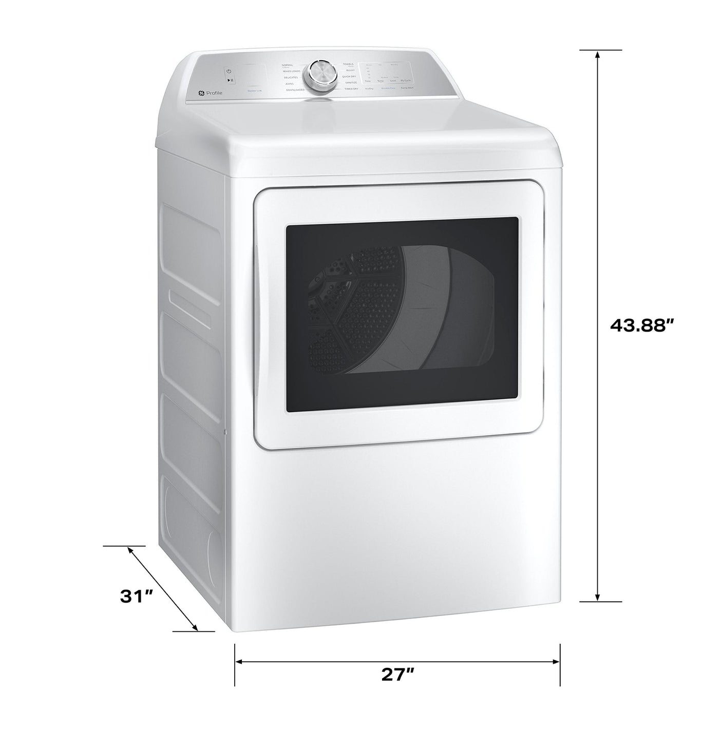 GE Profile™ ENERGY STAR® 7.4 cu. ft. Capacity aluminized alloy drum Electric Dryer with Sanitize Cycle and Sensor Dry