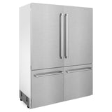 ZLINE 60" 32.2 cu. ft. Built-In 4-Door French Door Freezer Refrigerator with Internal Water and Ice Dispenser in Fingerprint Resistant Stainless Steel (RBIV-SN-60)