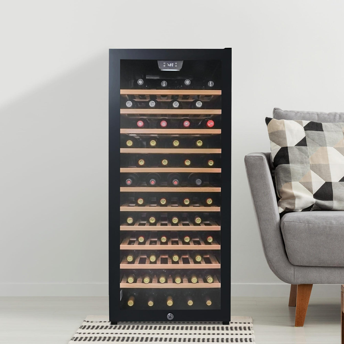 Danby 94 Bottle Free-Standing Wine Cooler in Black