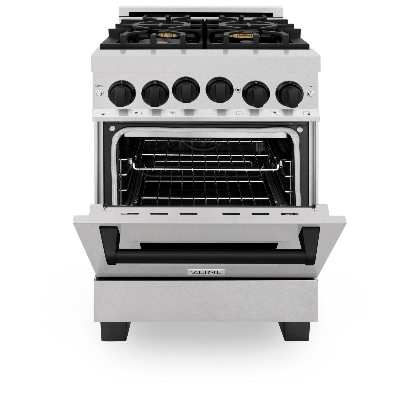 ZLINE Autograph Edition 24" 2.8 cu. ft. Range with Gas Stove and Gas Oven in DuraSnow Stainless Steel with Champagne Bronze Accents (RGSZ-SN-24) [Color: Champagne Bronze]