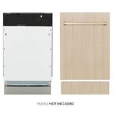 ZLINE Autograph Edition 18? Tallac Series 3rd Rack Top Control Dishwasher in Custom Panel Ready with Polished Gold Handle, 51dBa (DWVZ-18-G)