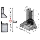 ZLINE Professional Ducted Wall Mount Range Hood in Stainless Steel (667)