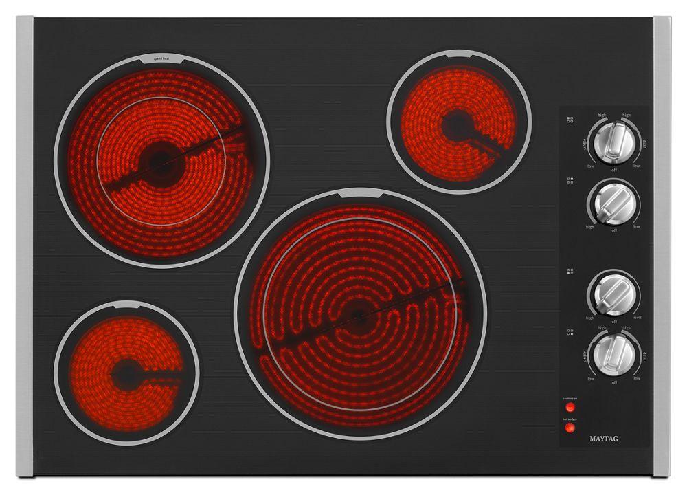 30-inch Wide Electric Cooktop with Two Dual-Choice Elements